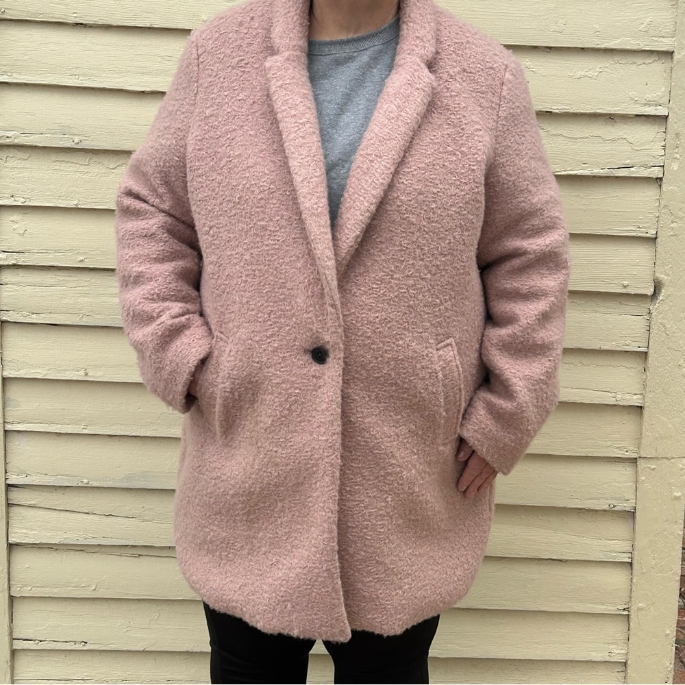 Old Navy Boucle Textured‎ Coat Pink Single Button Jacket Outerwear XXL